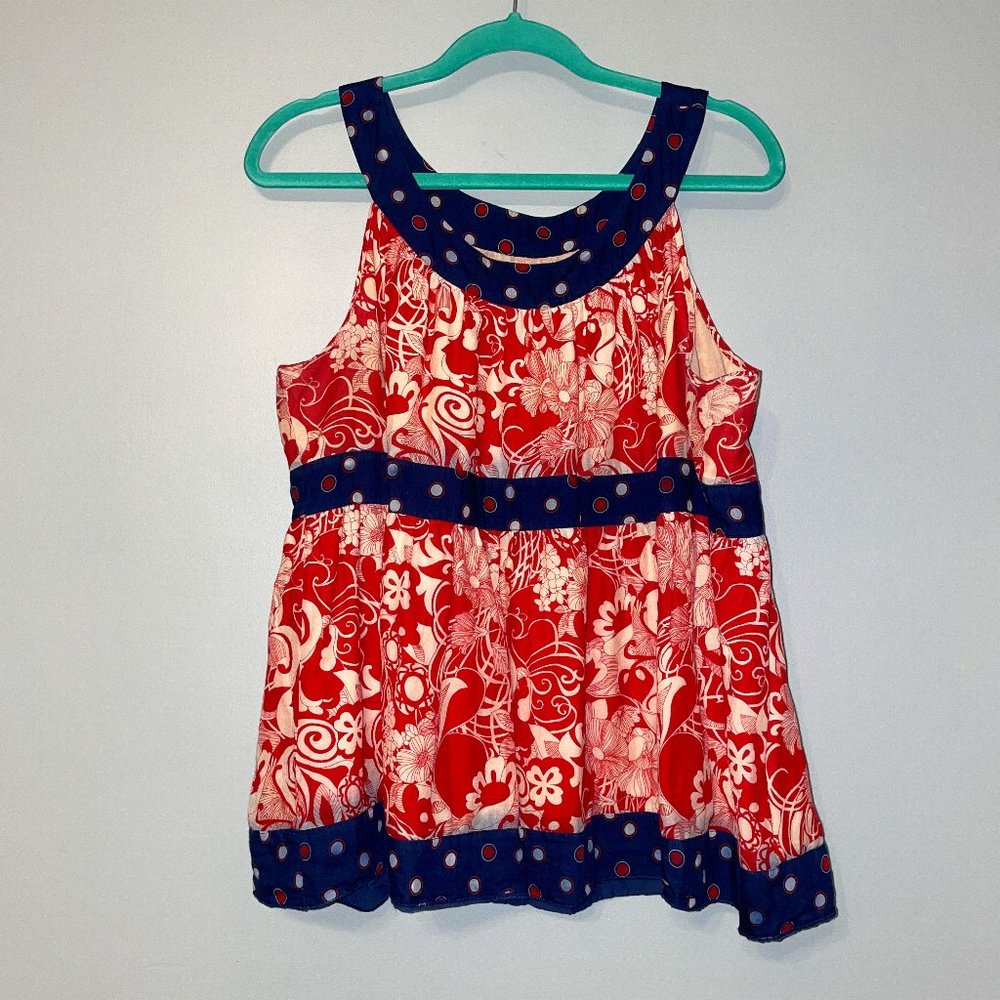 EUC Anna Sui x Anthropologie China Cat Sunflower Babydoll Blouse Size Large